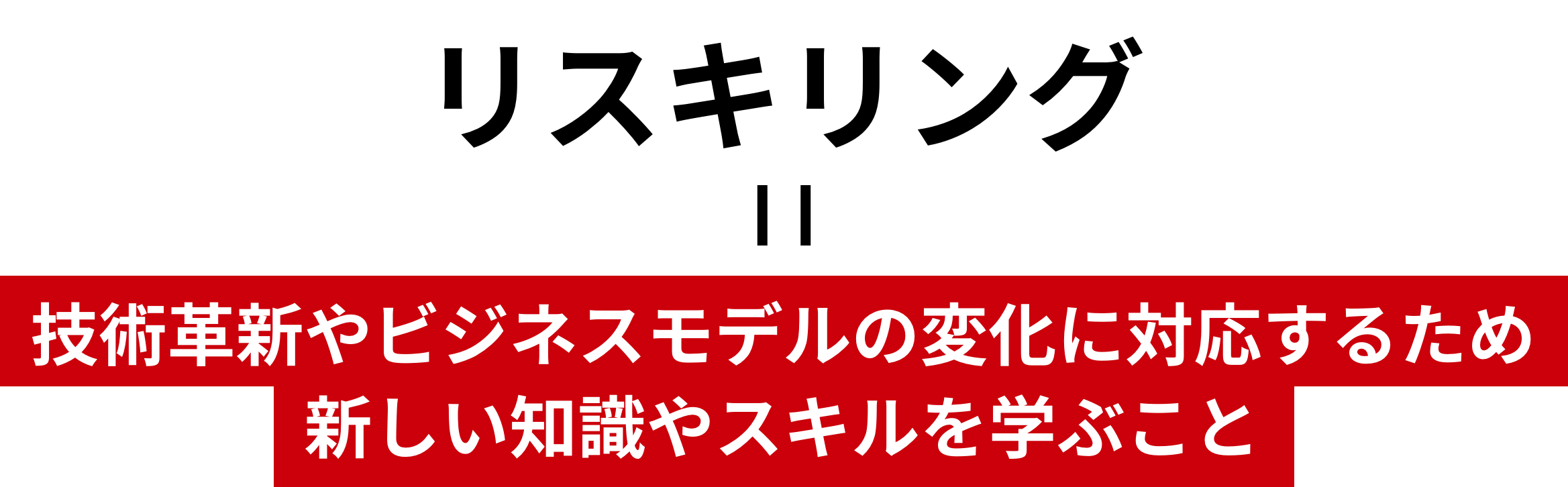 リスキリング＝技術革新やビジネスモデルの変化に対応するため新しい知識やスキルを学ぶこと